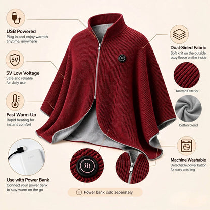 🔥 Christmas Sale — 50% OFF! ❄️ Stay Warm All Winter — Portable Electric Heated Blanket Shawl