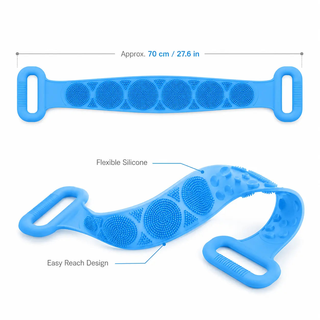 💦Silicone Bath Brush Double-Sided Exfoliating Back Scrubber