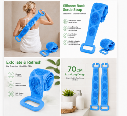 💦Silicone Bath Brush Double-Sided Exfoliating Back Scrubber