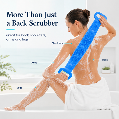 💦Silicone Bath Brush Double-Sided Exfoliating Back Scrubber