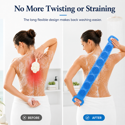 💦Silicone Bath Brush Double-Sided Exfoliating Back Scrubber